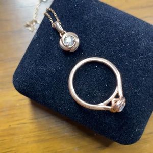10k Rose Gold necklace and ring